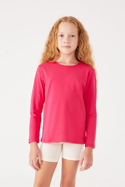 Almila Tricou cu mânecă lungă din bumbac cu decolteu rotund pentru fete Body 2008