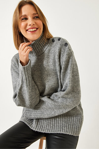 Bianco Lucci Pulover de damă din tricotaje cu guler cu nasturi 241235 60261259