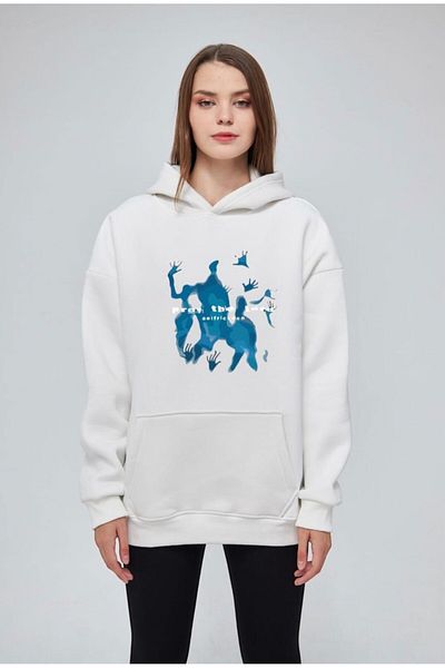 Moda Işık Унисекс суичър с качулка и щампа на свинска мас - 100% памук