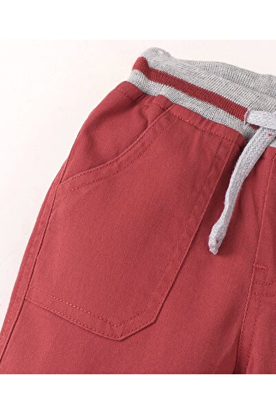 Babyhug Babyhug Cotton Spandex Woven Full Length Trouser Solid Colour - Red