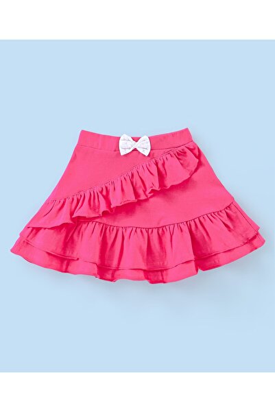 Babyhug Babyhug Single Jersey Knit to Knit Sleeveless Top & Skirt With Text Print - White & Pink