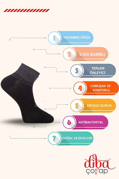 Diba Set of 6 Men's Bamboo Booties Socks