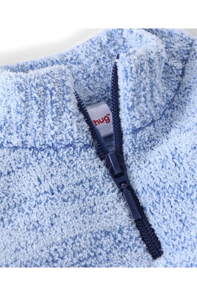 Babyhug Babyhug Acrylic Knit Full Sleeves Solid Sweater - Blue