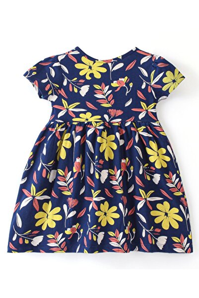 Babyhug Babyhug Cotton Knit Short Sleeves Frocks Floral & Polka Dots Print Pack of 2 - Multicolor