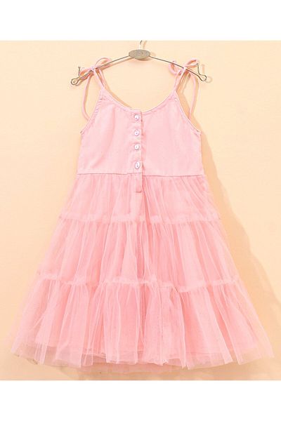 Babyhug Babyhug Singlet Embroidered Ethnic Dress with Sequins Detailing - Pink