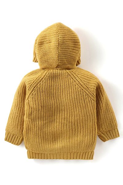 Babyhug Örme Uzun Kollu Önü Açık Kapüşonlu çiçek Desenli ve Cepli Kazak - هاردال