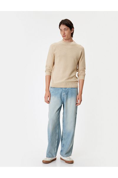 Koton Knitwear Crew Neck Long Sleeve Sweater - Basic Cotton