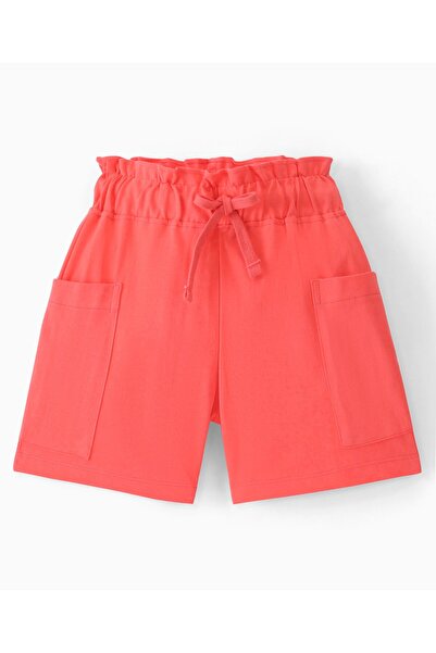 Ollington St. Ollington St. 100% Cotton Flutter Sleeves Top & Shorts With Beach Print - Green & Coral