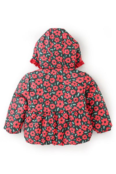 Babyoye Babyoye Full Sleeves All Over Floral Print Hooded Sweatshirt - Red