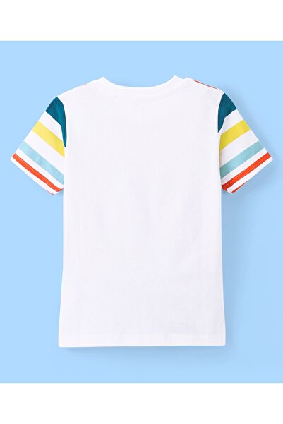 Ollington St. Ollington St. 100% Cotton Knit Half Sleeves T-Shirt & Shorts Set Stripes & Ship Print - Multi Color