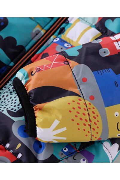 Babyhug Babyhug Full Sleeve Hooded Jacket with Abstract Print - Multicolour