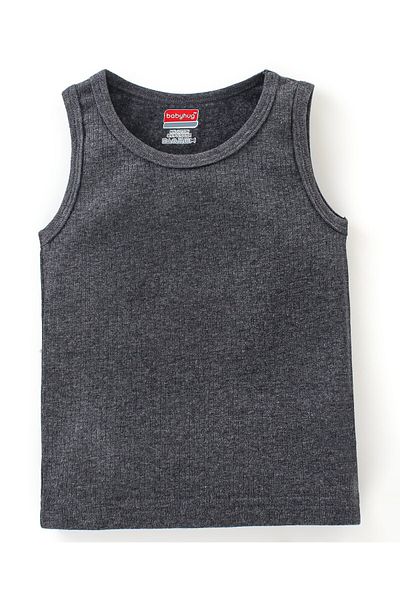 Babyhug Babyhug Sleeveless Solid Thermal Sando - Dark Grey