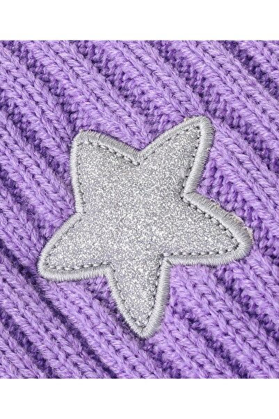 Babyhug Babyhug Knit Full Sleeves Solid Colour Turtle Neck Sweater with Star Applique - Purple