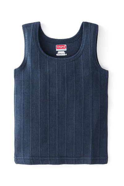 Babyhug Babyhug Sleeveless Solid Thermal Vest - Dark Navy