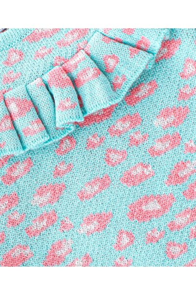 Babyhug Babyhug Acrylic Knit Full Sleeves Pullover Sweater Floral Design - White & Blue