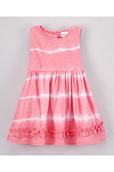 Babyhug Babyhug Sleeveless Tie Dye Frock - Pink