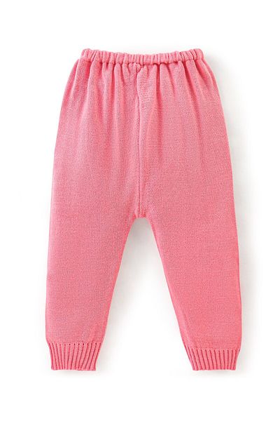 Babyhug Babyhug Acrylic Full Length Fleece and Woollen Pant Solid Color - Pink