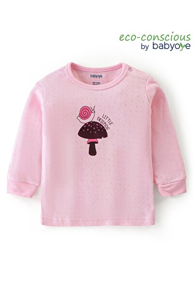 Babyoye Babyoye Cotton Modal Full Sleeves Pointelle Mushroom Print Thermal Ve...