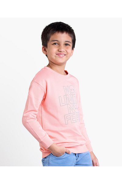 Honeyhap Honeyhap Premium 100% Cotton Full Sleeves Biowashed Sweatshirt with Emoji Embroidery - English Rose