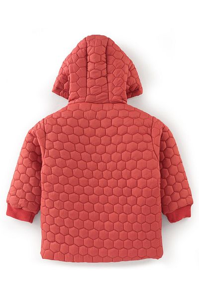 Babyoye Babyoye Textured Full Sleeves  Hooded Jacket - Red