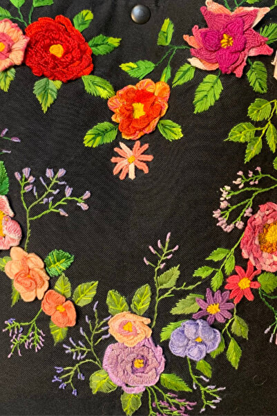 Uretti - Tülin 3528 Ручна робота, лляна сумка через плече з чорним вишиванням