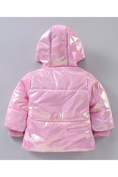 Babyhug Babyhug Full Sleeves Solid Color Winter Hoodies - Pink