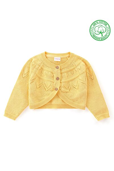 Babyhug بلوزة قصيرة من القطن العضوي بأكمام طويلة من Babyhug بتصميم محبوك بالك...