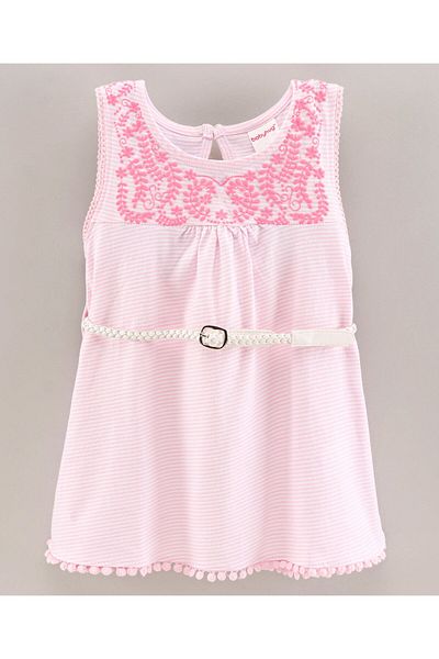 Babyhug Babyhug Sleeveless HD Print Frock - Pink