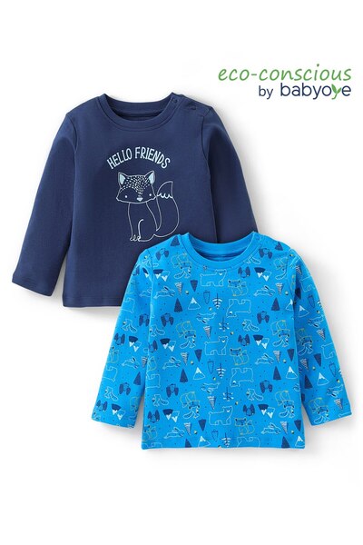 Babyoye تي شيرت بأكمام كاملة من Babyoye مصنوع من القطن العضوي بنسبة 100% بلمس...