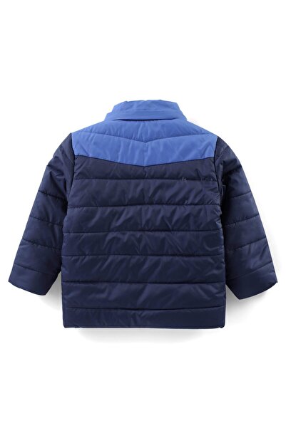Babyhug Babyhug Woven Full Sleeves Solid Jacket with Detachable Hood & Mountain Patch - Navy Blue