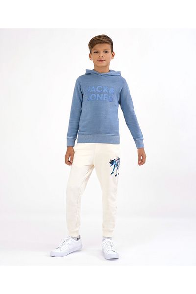 Primo Gino Primo Gino 100% Cotton Full Length Sticker Printed Track Pant - Offwhite