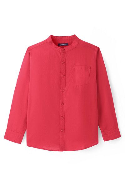 Pine kids Pine Kids Linen Woven Full Sleeves Solid Shirt - Red
