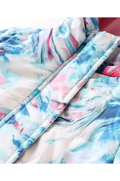 Babyhug Babyhug Woven Full Sleeves Padded Hooded Jacket With Abstract Design - Multicolour