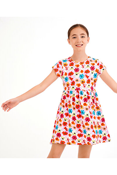 Primo Gino Primo Gino Half Sleeves Floral Print Frock With Digital Print Tech...