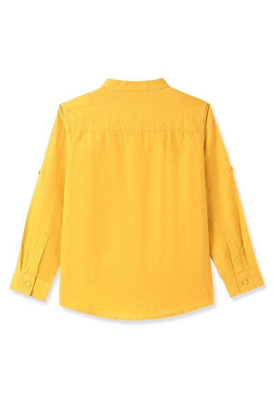 Pine kids Pine Kids Linen Woven Full Sleeves Solid Shirt - Yellow