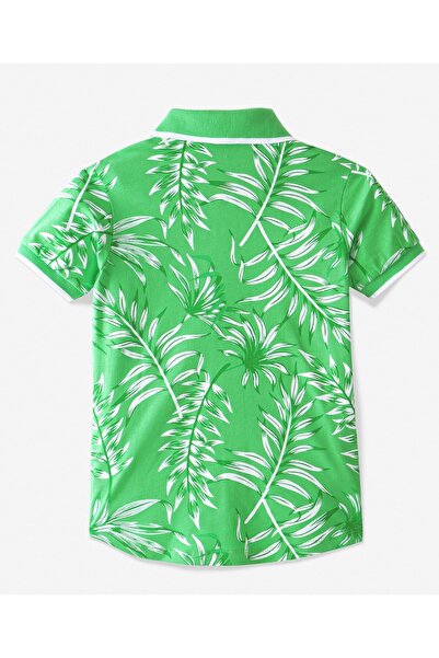 Ollington St. Ollington St. 100% Cotton Knit Half Sleeves T-Shirt & Shorts/Co/ord Set Leafy Print - Green