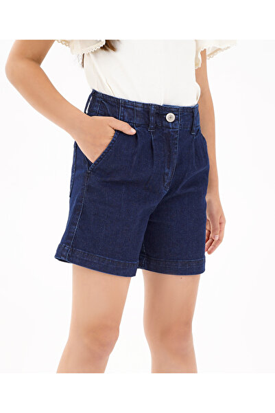 Primo Gino Primo Gino Cotton Spandex Denim Shorts -Dark Blue