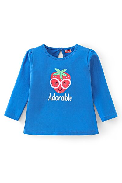 Babyhug Babyhug Cotton Knit Full Sleeves T-Shirt with Strawberry Graphic - Blue