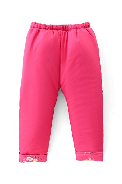 Babyhug Babyhug Woven Full Sleeves Hooded Puffer Winter Wear Suit With Floral Print - Pink