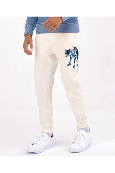 Primo Gino Primo Gino 100% Cotton Full Length Sticker Printed Track Pant - Offwhite