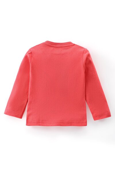 Babyhug Babyhug Cotton Knit Full Sleeves Night Suit With Animal Print & Striped - Red