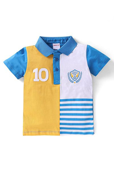 Babyhug Babyhug Single Jersey Knit Half Sleeves Color Block T-Shirt & Shorts - Multicolor