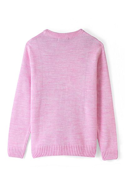 Pine kids Akrilik Örgü Uzun Kollu Kablo Örgü Yapılandırılmış Kazak - Pembe