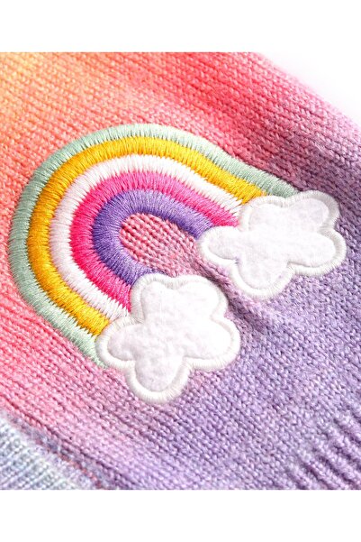 Bonfino Bonfino Knit Full Sleeves Cardigan with Rainbow Design - Multicolour