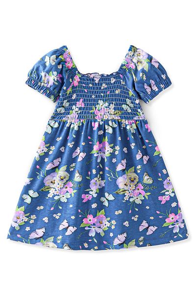 Babyhug Babyhug All Over Printed Floral Dress - Blue