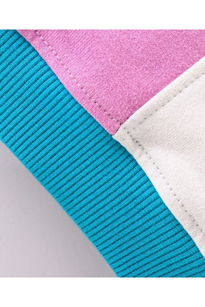 Bonfino Bonfino 100% Cotton Full Sleeves Color Block Pattern Sweatshirt - White