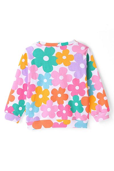 Babyhug Babyhug 100% Cotton Full Sleeves Sweatshirt With All Over Floral Print - White