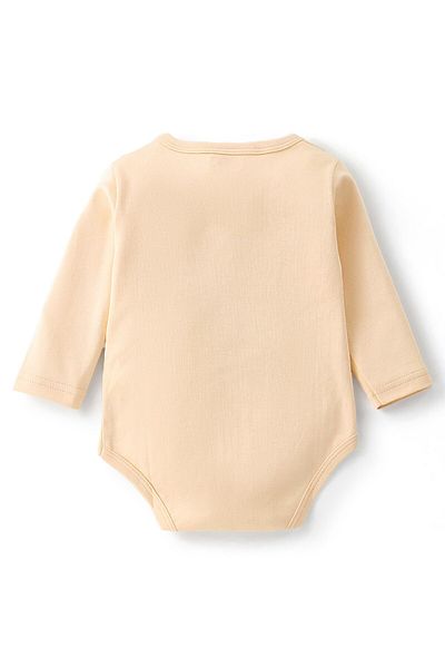 Babyhug طقم ملابس نوم بيبي هاج محبوك بأكمام طويلة وطبعة دب - بيج