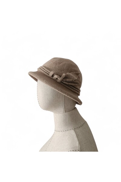 Hedea Light Brown Extra Soft Women's Cap - Felt Design