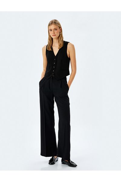 Koton Loose Straight Leg Fabric Trousers with Comfortable Fit Pockets